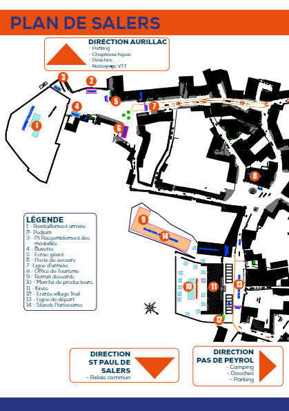 "Plan retrait de dossards et infos pratiques"