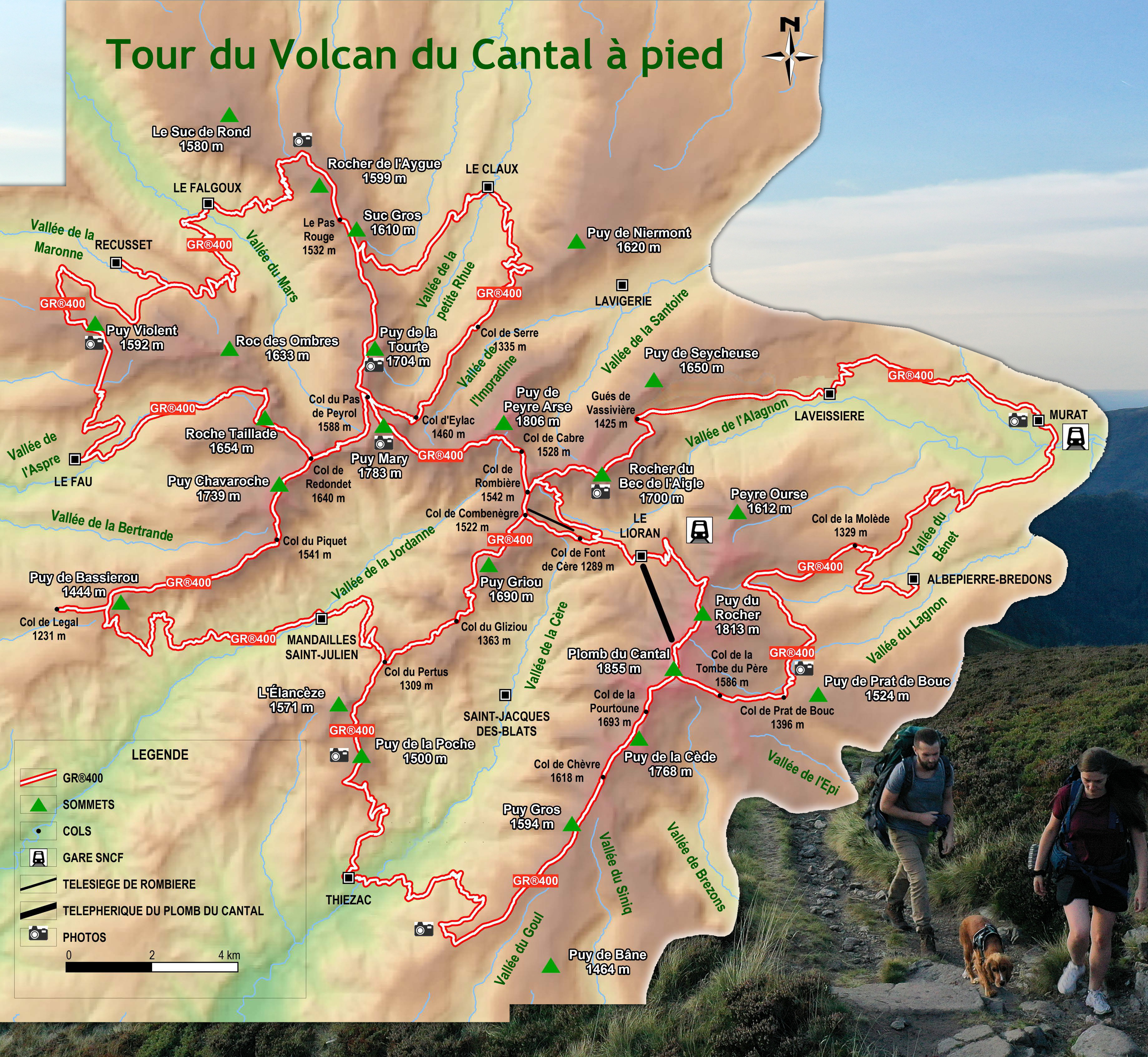 "Carte du GR400 - Cantal"