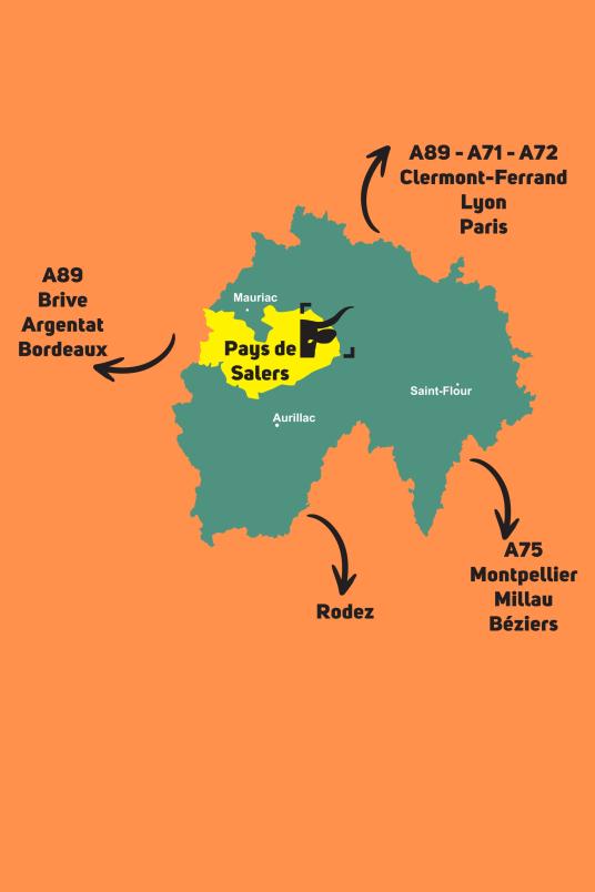 En voiture comment venir en Pays de Salers