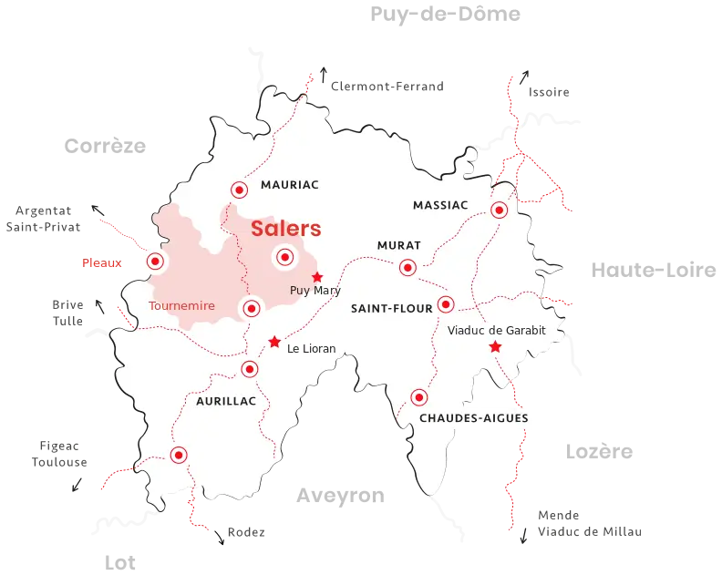 Carte Pays de Salers